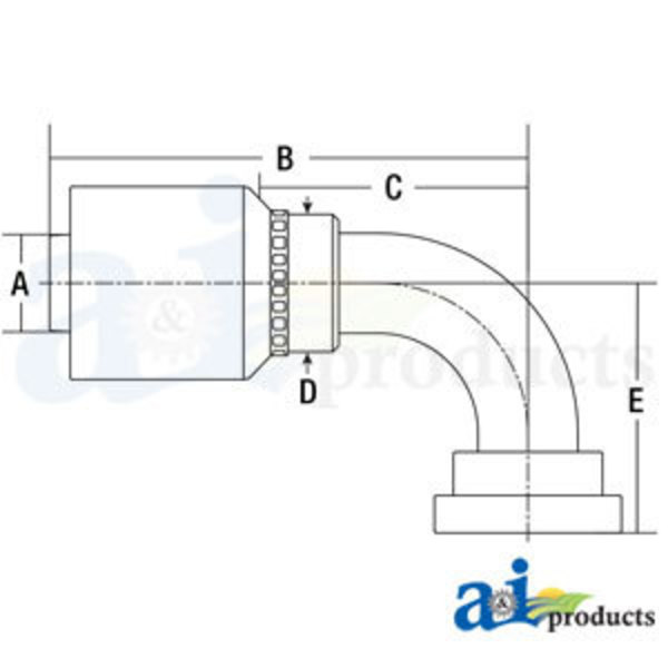 A & I Products (HW-C62) Code 62 Flange Head - 90� Elbow 7" x4" x3" A-C6290-16-16-W